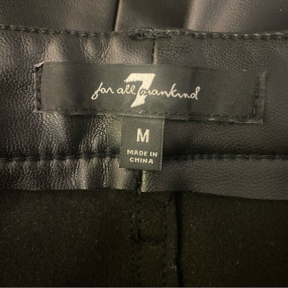7 For All Mankind Black Leather Look Pants GUC M - Picture 3 of 7
